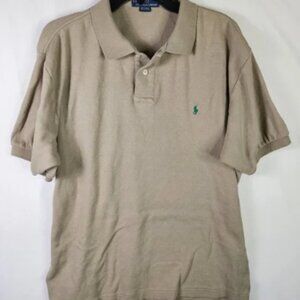 Polo Ralph Lauren Size XL Mens Beige And Blue Pony Short Sleeve Shirt Lot Of 2